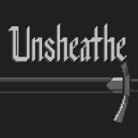 Unsheathe title logo with sword