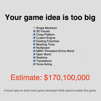 Your Game Idea Is Too Big calculator screenshot